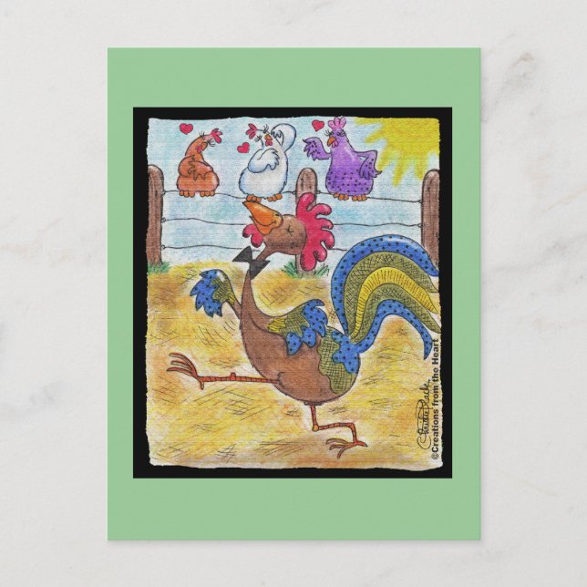 Rooster Strut Postcard (Front)