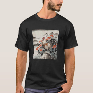 Rooster Sumi Ink Japanese Retro Art Graphic T-Shirt