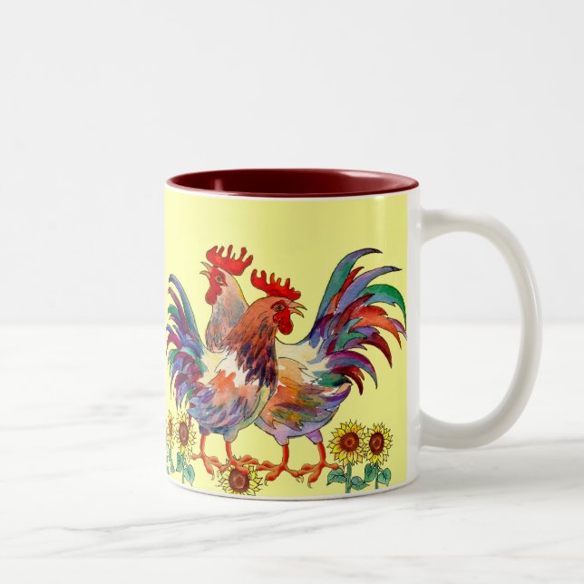 ROOSTER SUNFLOWER CUP by SHARON SHARPE (Right)