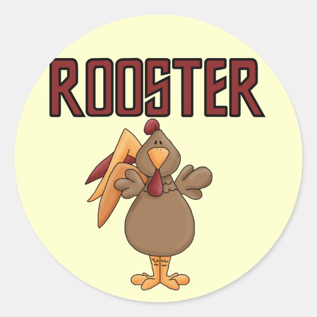 Rooster T-shirts and Gifts Classic Round Sticker (Front)