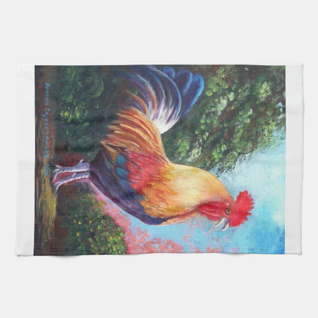 Rooster Tea Towel (Horizontal)