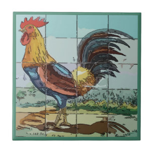 Rooster Tile Mural