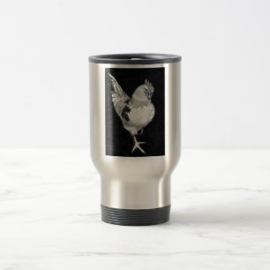 ROOSTER TRAVEL MUG: PENCIL ART MUG