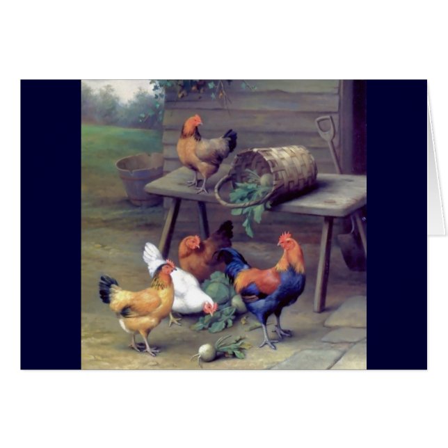 Rooster Turnip Basket Hens (Front Horizontal)