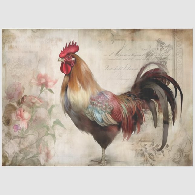 Rooster two tissue paper (Front)