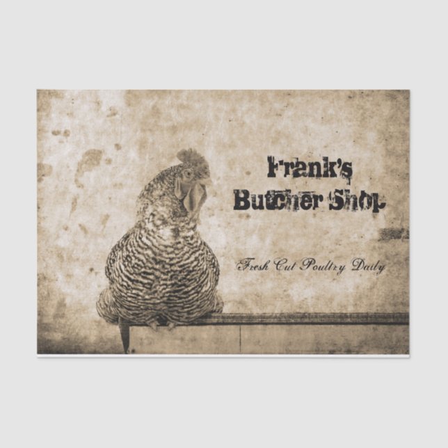 Rooster Vintage Antique Texture Country Farm Tissue Paper (Front)