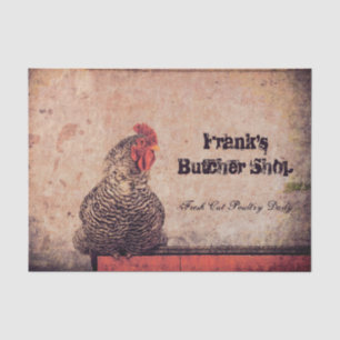 Rooster Vintage Antique Texture Farm Country Tissue Paper