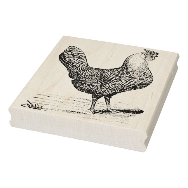 Rooster Vintage Illustration - Facing Right Rubber Stamp (Stamp)