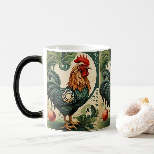 rooster vintage magic mug (With Donut)