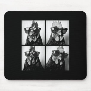 Rooster Wearing Sungles Photobooth Selfie Farm Chi Mouse Mat