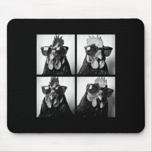 Rooster Wearing Sungles Photobooth Selfie Farm Chi Mouse Mat