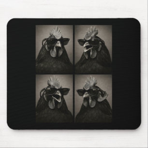 Rooster Wearing Sungles Photobooth Selfie Farm Chi Mouse Mat
