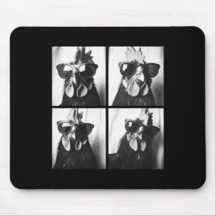 Rooster Wearing Sungles Photobooth Selfie Farm Chi Mouse Mat