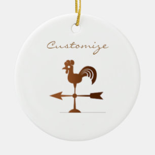 Rooster Weathervane Thunder_Cove Ceramic Tree Decoration