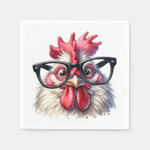 Rooster With Black Glasses Napkin
