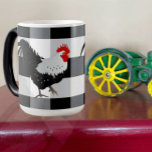 Rooster with Black White Check Coffee Mug<br><div class="desc">Awesome Rooster design in contemporary colour scheme for the farm and any chicken lover! Choose your mug style.</div>