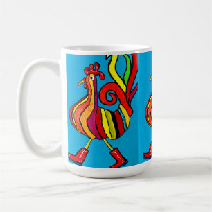 Rooster with boots coffee mug