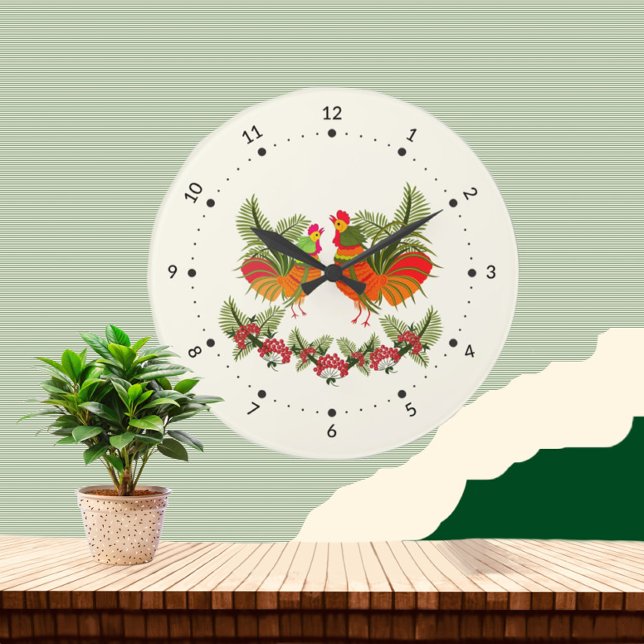 Rooster with hen large clock (Creator Uploaded)