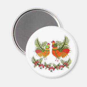 Rooster with hen magnet