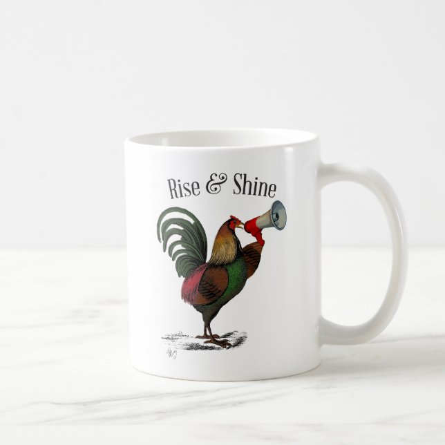 Rooster With Loudhailer 2 Coffee Mug (Right)