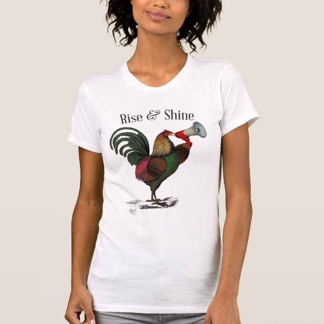 Rooster With Loudhailer 2 T-Shirt (Front)
