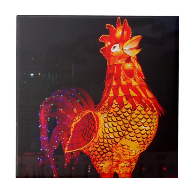 Rooster Zodiac Symbol Lantern Tile (Front)