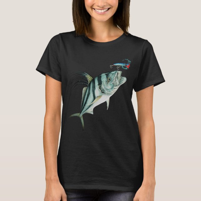 Roosterfish and popper T-Shirt (Front)