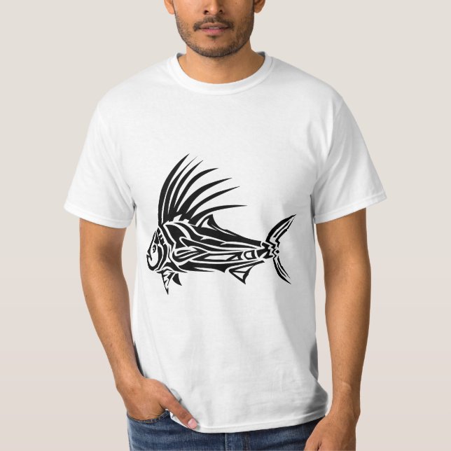 Roosterfish - Cool Rooster Fish Tribal  T-Shirt (Front)