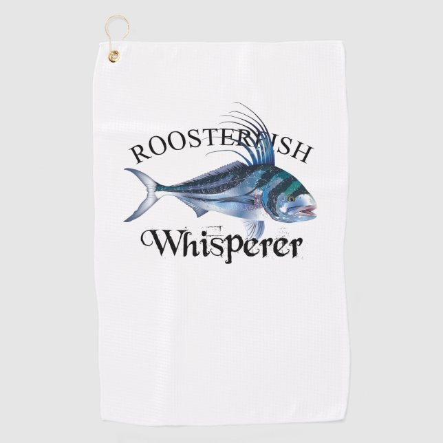 Roosterfish Whisperer Light Coloured Fishing Towel (Front)