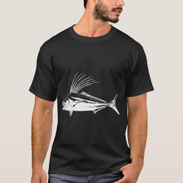 Roosterfish White Design T-Shirt (Front)