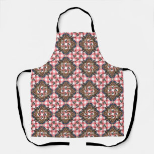 Roosters and Chickens Red Gingham Apron