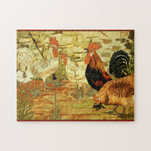 Roosters and Hens in the Garden Puzzle