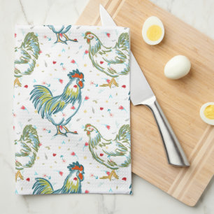 Roosters and Hens Towel