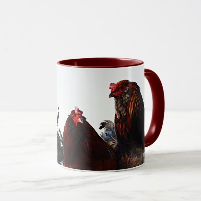 Roosters Chicken Art Farm Art Cup Mug (Front Right)