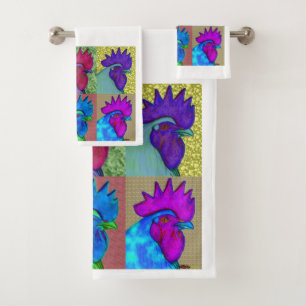 Roosters Gone Wild! Bath Towel Set