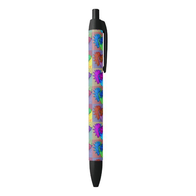 Roosters Gone Wild! Black Ink Pen (Bottom (Vertical))