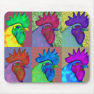 Roosters Gone Wild! Mouse Mat