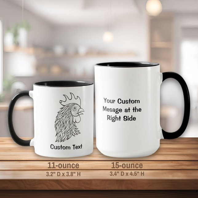 Rooster's Head Line Art Mug (Creator Uploaded)