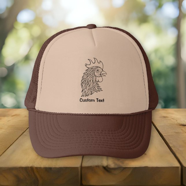 Rooster's Head Line Art Trucker Hat (Creator Uploaded)