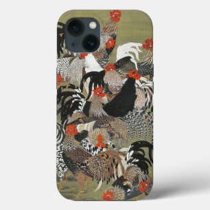 Roosters Hen Illustration by Ito Jakuchu iPhone 13 Case