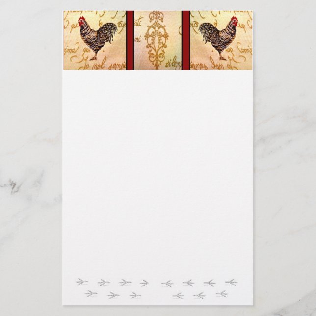 Roosters Shopping List Stationery (Front)