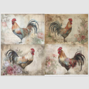 Roosters  tissue paper