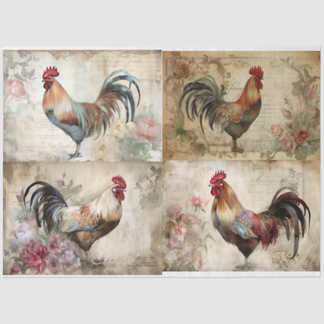 Roosters  tissue paper (Front)