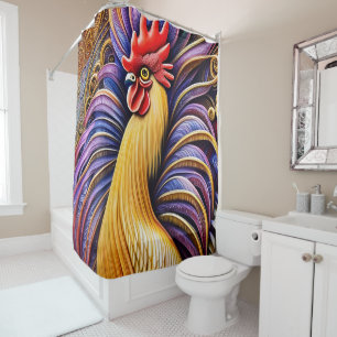 Rooster's Unparalleled Perfection Shower Curtain