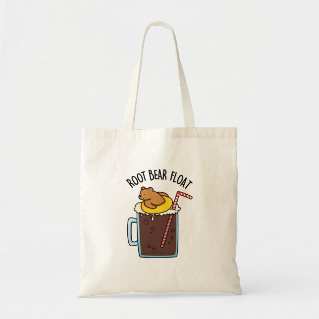 Root Bear Float Cute Root Beer Pun Tote Bag (Front)
