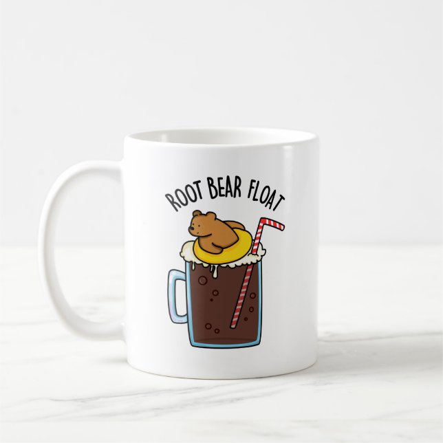 Root Bear Float Funny Root Beer Pun Coffee Mug (Left)