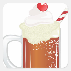 Root Beer Float Square Sticker
