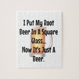 Root Beer In a Square Glass...Now It's Just Beer Jigsaw Puzzle