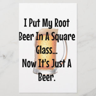 Root Beer In a Square Glass...Now It's Just Beer Stationery