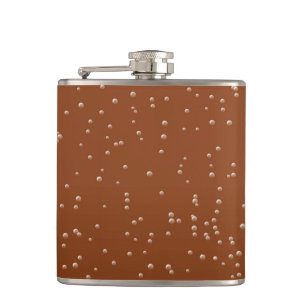 Root Beer with Tiny Bubbles Background Art Hip Flask